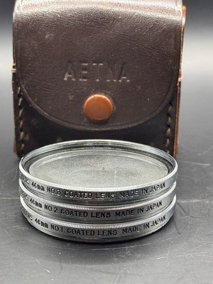 Aetna Close-Up Lens 46mm Coated Lens Filters Made In Japan | Nos 1,2 & 3