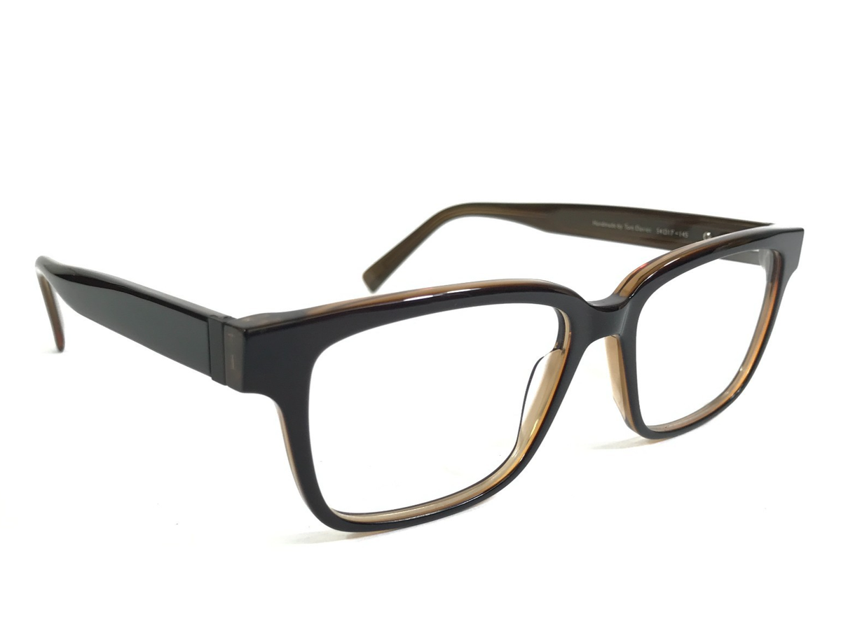Tom Davies Eyeglasses Frames TD676 Col. 1941 Brown Rectangle Full