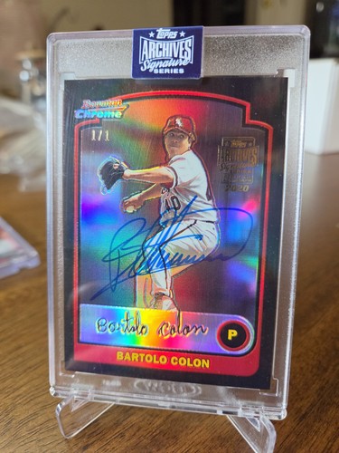 2020 TOPPS ARCHIVES BARTOLO COLON AUTO 1/1 BOWMAN CHROME REFRACTOR