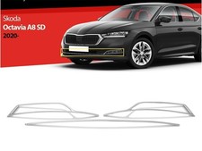Skoda Octavia IV Nebelscheinwerfer Edelstahl Stoßstangenleiste 2020-2024 3 tlg