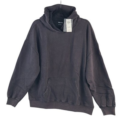Hollister Large Pullover Hoodie In Washed Black With Kangaroo Pocket