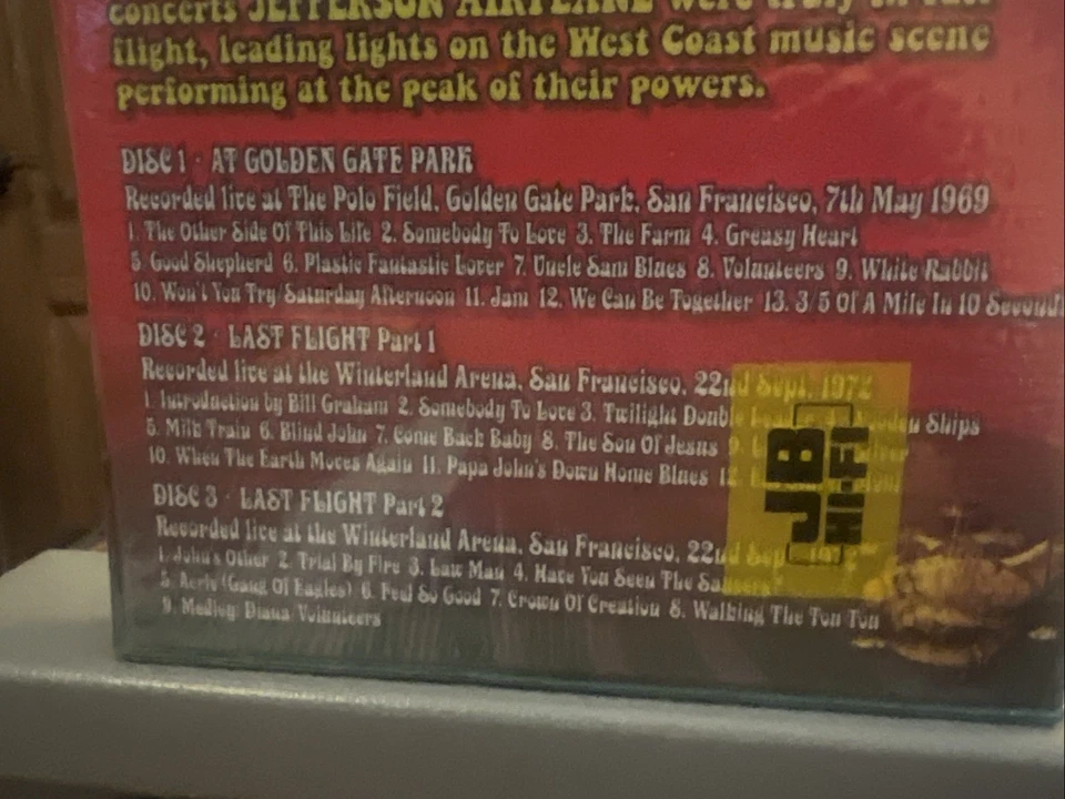 Jefferson Airplane FLIGHT BOX”  3xCD UK 2008 34 LIVE Songs 1972, SEALED, NEW! - Image 4 of 4