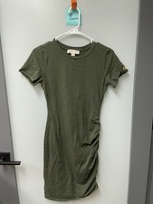 Ladies Michael Kors Olive Green Bodycon Knee Length Dress - Size XS