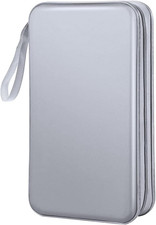 CD Case Wallet, 80 Capacity DVD VCD Media Blu-ray Wallet Holder Silver
