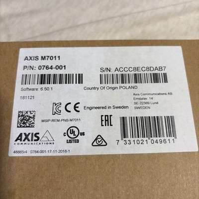 Axis M7011 1-Channel Video Encoder PoE H.264 MJPEG ONVIF