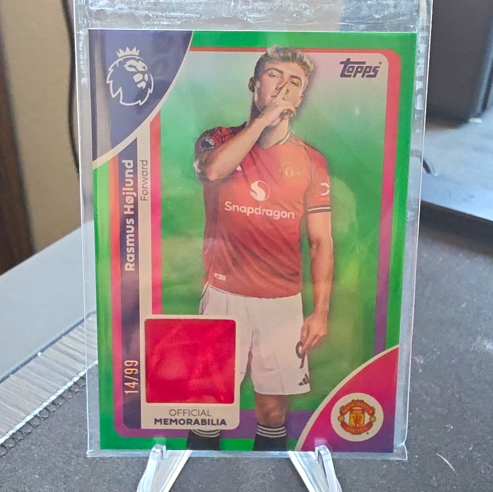 Topps 2025-26 Premier League Memorabilia Parallel Rasmus Højlund RE-RH /99 MU