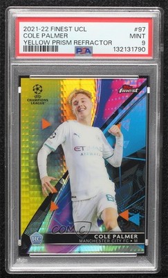 2021 Finest UEFA Champions League /250 Cole Palmer #97 PSA 9 MINT Rookie RC o8g