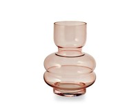H&H Vase Aus Glas Rosa Cm. 21