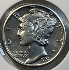 1935 -S Silver Mercury Dime 10 Cents Almost Uncirculated AU Condition Coin