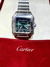 Cartier Santos De Cartier S/S Green Dial Medium Size Watch 4075 2