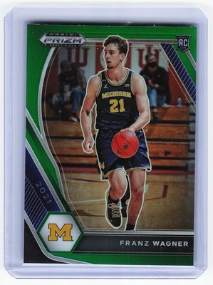 2021 Panini Prizm Draft Picks #9 Franz Wagner Green Variation Michigan