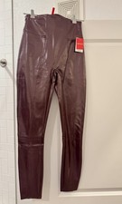 NWT - SPANX Patent Faux Leather Legging in Ruby Size S