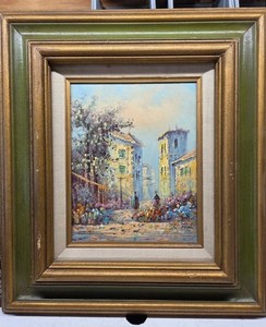 Original L. FROST Impressionist Oil On Wood Board Painting  Signed