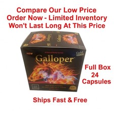 Best Selling Galloper Natural Male Herbal Product Full Box - 24 Caps- Exp 12/32