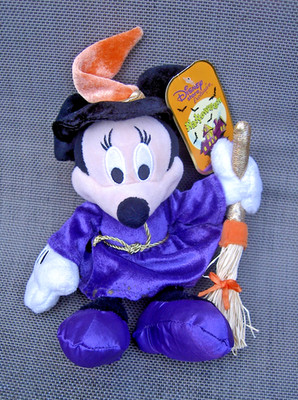 DISNEY STORE MICKEY MINNIE MOUSE HALLOWEEN HEXE BEANIE PLÜSCH WEICHES SPIELZEUG