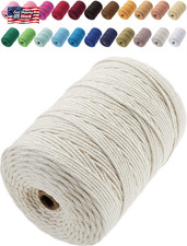 Cotton Macrame Cord 3Mm 328Yards Natural Colored Macrame Supplies, Soft Craft Co