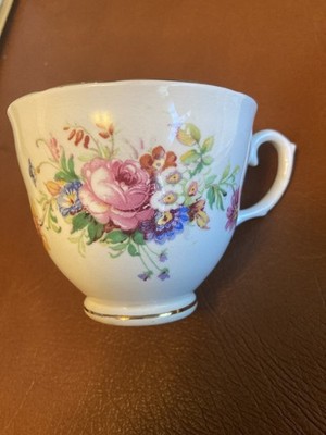 VTG Royal Stuart Fine Bone China Footed Tea Cup  Pink Rose Floral
