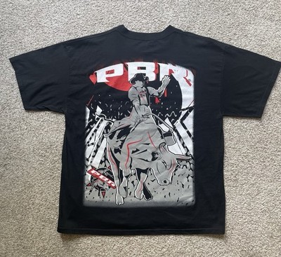 Wrangler PBR Size XL Graphic T-Shirt Western Cowboy Rodeo Black Short Sleeve