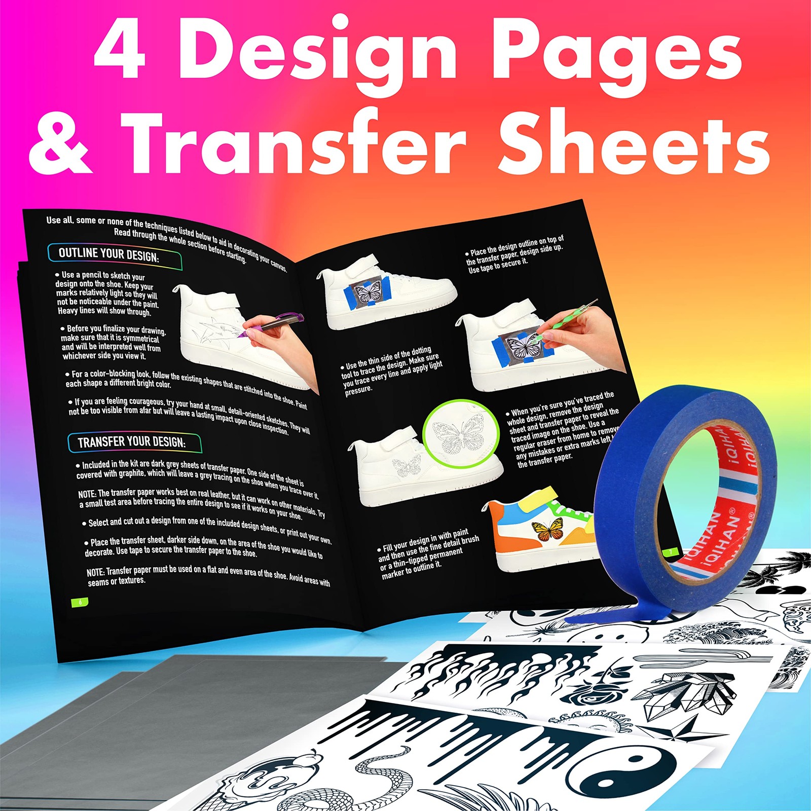 Craft It Up Sneaker Painting Kit Complete Shoe Paint Kit for Sneakers- Paint,