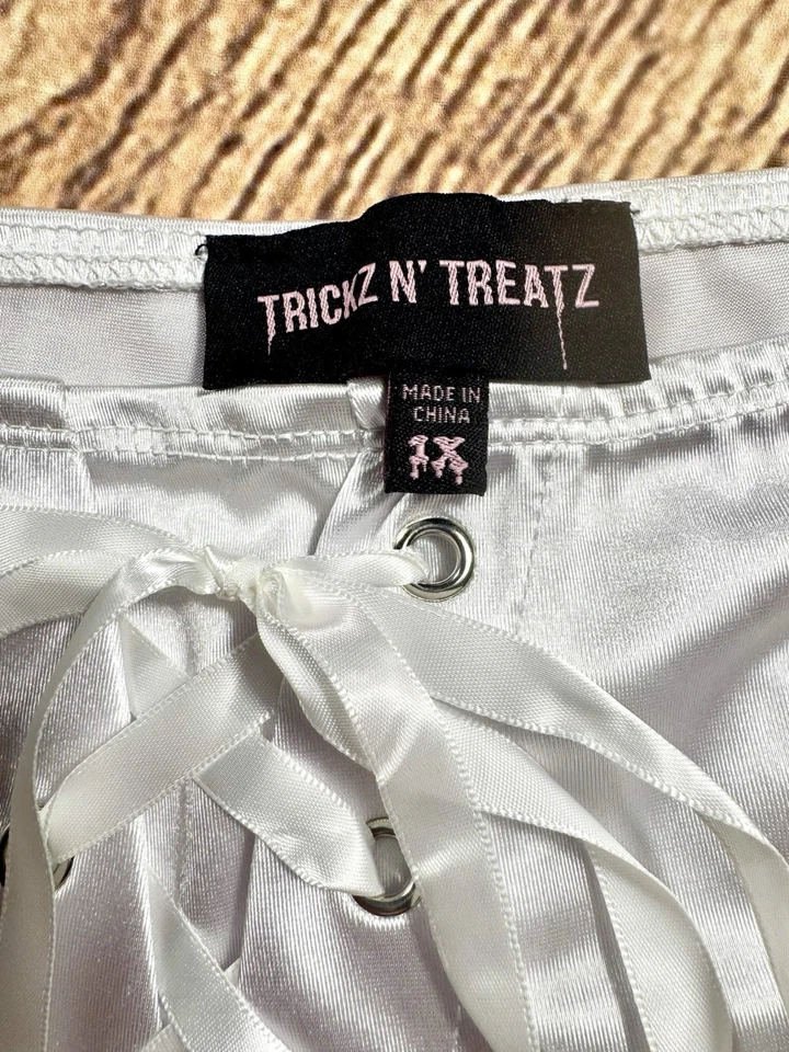 Disfraz de ángel de Halloween blanco MUÑECAS KILL talla 1X. Sin alas. Foto 2 de 4