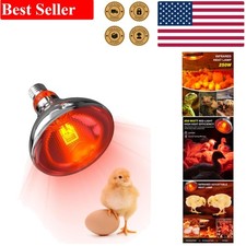 Durable Infrared Heat Lamp Bulb 250W - Perfect for Chicks, Birds  Pets