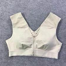 Tommie Copper Shoulder Support Sports Bra XL Zip Front Gym Copper Znergy Beige