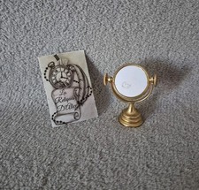 Petit sujet miniature miroir sur pied en laiton