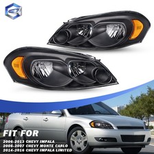 For 2006-2013 Chevy Impala 06-07 Monte Carlo Black Housing Headlights Lamps For 2006-2013 Chevy Impala 06-07 Monte Carlo Black Housing Headlights Lamps