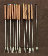 Set of 6+ Vintage 1970’s Fondue Forks Japan Stainless Steel