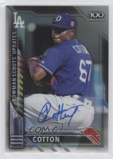 2016 Bowman Chrome Scout's Top 100 Updates 24/199 Jharel Cotton #BSU-JC Auto 2f9