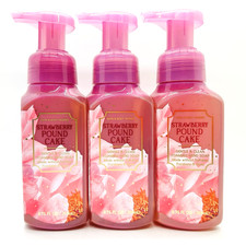 3 Bath & Body Works STRAWBERRY POUND CAKE Gentle Foaming Hand Soap 8.75 fl.oz
