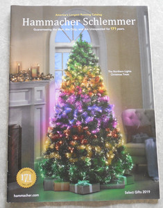 HAMMACHER SCHLEMMER CATALOG, SELECT GIFTS 2019, NORTHERN LIGHTS CHRISTMAS TREE!