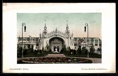 Franco-British Exhibition, Machinery Hall, Ansichtskarte 