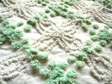 VTG CHENILLE CABIN CRAFTS BEDSPREAD FABRIC 27...