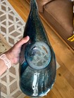 Jozefina Poland Vintage Blue Blown Glass Shell Centerpiece Retro — photo 2