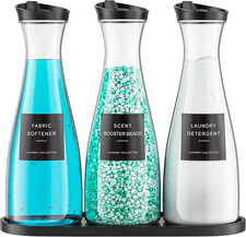 3 Pack Laundry Detergent Dispenser Container with Tray, 54OZ Liquid Laundry Soap 0.19 per gallon