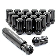 Set of 20 14x1.5 Spline Lug Nuts 1.54" Long Truck - Small Diameter M14x1.5 Black