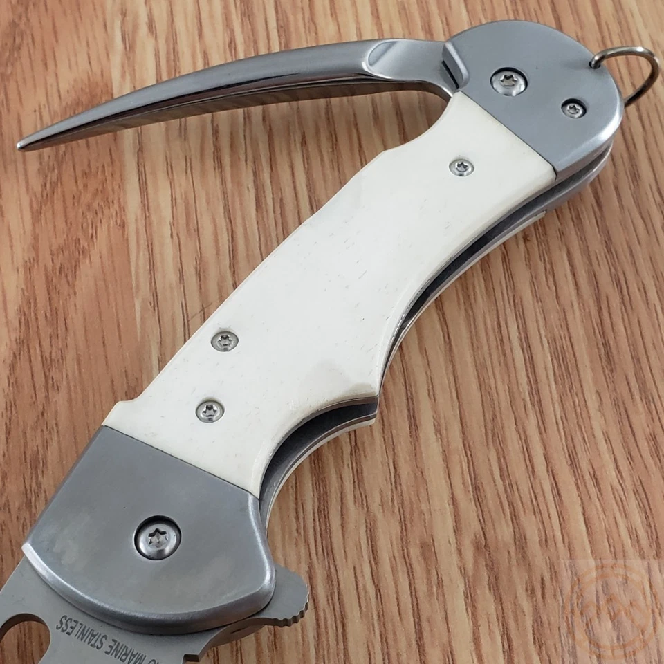 Myerchin Generation 2 Captain Folding Knife 3.25" Stainless Blade Smooth Bone - Image 4 of 4