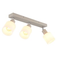 Deckenlampe Spotleiste Spotleuchte E14 3-Flammig Sandfarben Glas Opal Schwenkbar