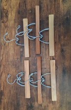 Lot Of Six Vintage Wooden Hangers with Metal Hooks Made In USA
