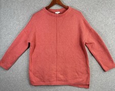 J.Jill Relaxed Oversized Tunic Sweater Cotton Blend Crew Neck Pink Sz S Petite