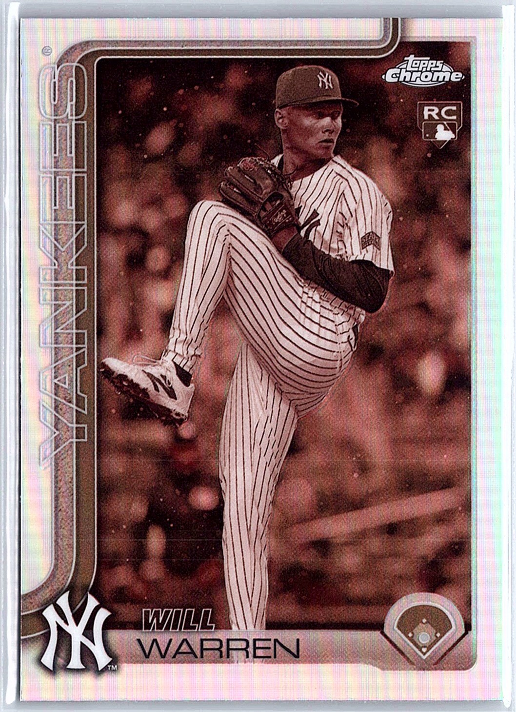 2025 Topps Chrome Will Warren #81 Sepia Refractors New York Yankees