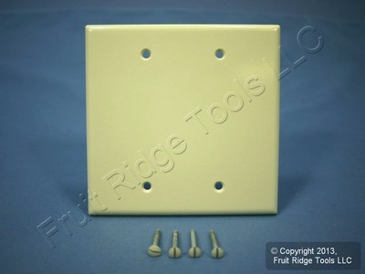 Leviton Almond 2-Gang Blank Midway Plastic Box-Mount Wallplate Cover 80525-A