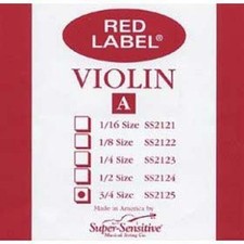 Super Sensitive Red Label Violin String A 3/4 Sz SS2125