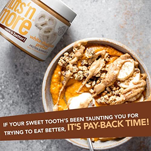 Nuts 'n More White Chocolate Pretzel Peanut Butter Spread High Protein