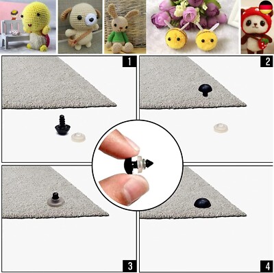 100 Stück Sicherheitsaugen Zum Aufnähen | 8, 10, 12, 15 Mm, Schwarz – Für Plüschtiere, DIY & Handarbeit