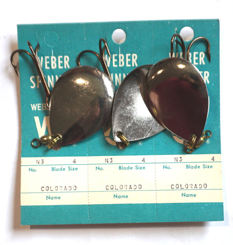 Weber Colorado Spinners, TOTAL OF 12 LURES, Size 4 Blade, Nickel, USA Made #N3 - Image 2