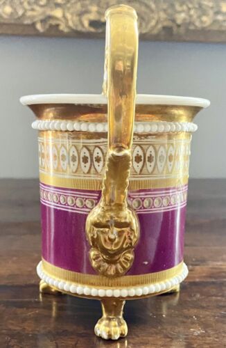 1800s OLD PARIS COFFEE CAN CUP HP JEWELED 5.25”H - Picture 15 of 21