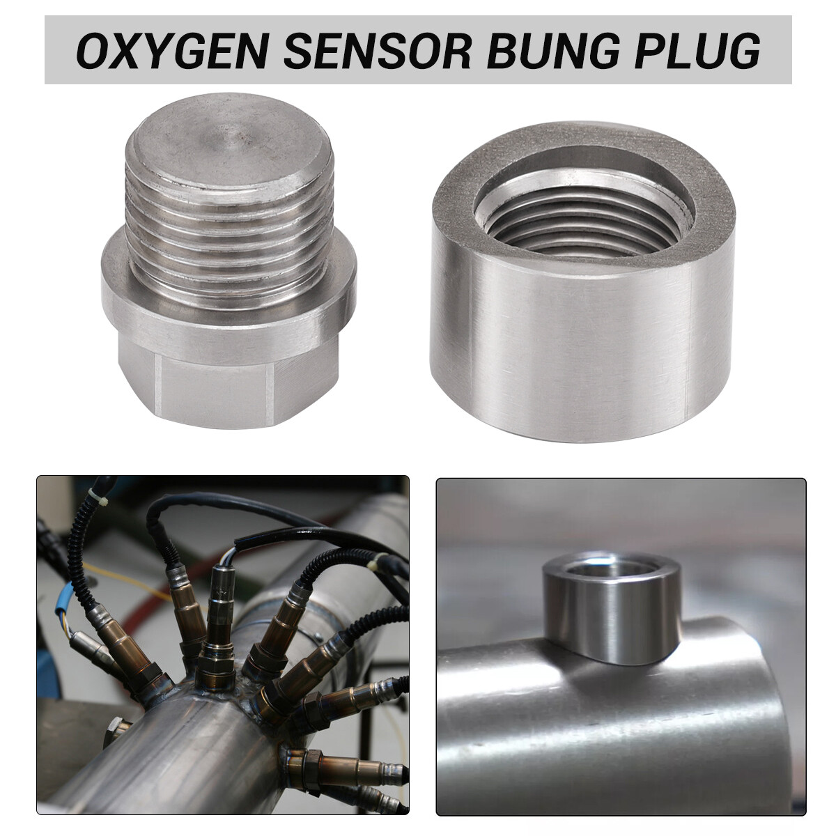 Koso M18 Weld-In O2 Oxygen Sensor Bung & Plug Set - Foto 3
