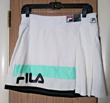 Fila Sport Mid Rise Fitted Stretch White Skort, Medium, Tru-Dry Skirt